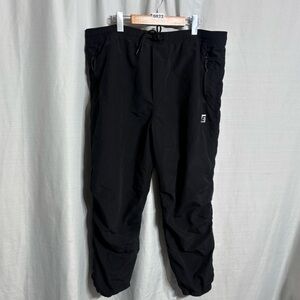 American Eagle Black Nylon Joggers XL Track Pants AE Logo Graphic Activewear